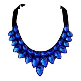 [Blue Drops] Women Acrylic Choker Necklace False Collar Removable Fake Collar