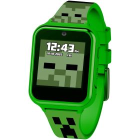 Minecraft iTime Unisex Touchscreen Smart Watch with Silicone Strap and Green Case 42MM