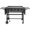 4-Burner Flat Top Gas Griddle, 35-Inch Outdoor Propane BBQ Grill, 52,000 BTU Cooking Power,for Barbecue Grilling Cooking, Black