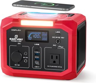 Portable Power Station 350W (500W Surge) 299.5Wh/83200mAh Lithium-Ion Battery with 110V AC Outlet Solar Generator