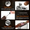 Scotte Cigar Lighter 4 Jet Flame,Refillable Butane Lighter with Cigar Cutter V Cut Cigar Punch Cigar Holder Cigar Draw Enhancer