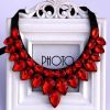 [Red Drops] Women Acrylic Choker Necklace False Collar Removable Fake Collar