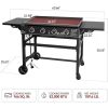 4-Burner Flat Top Gas Griddle, 35-Inch Outdoor Propane BBQ Grill, 52,000 BTU Cooking Power,for Barbecue Grilling Cooking, Black