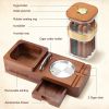 Cigar Humidor Cigar Ashtray Set Wooden Cigar Accessories Cigar Cutter Cigar Jar With Hygrometer Humidifier Cigar Gifts for Men