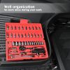 46 Pieces 1/4 inch Drive Socket Ratchet Wrench Set, with Bit Socket Set Metric and Extension Bar for Auto Repairing and Household, with Storage Case