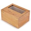 XIFEI Cigar Humidor With Hygrometer Humidifier 2 Drawers Cedar Wood Portable Humidor Box Cigar Case Fit 25-50 Cigars Cabinet