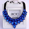 [Blue Drops] Women Acrylic Choker Necklace False Collar Removable Fake Collar