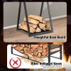 Triangle Firewood Rack with Raised Base for Fireplace Fire Pit