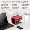 Portable Power Station 350W (500W Surge) 299.5Wh/83200mAh Lithium-Ion Battery with 110V AC Outlet Solar Generator