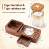 Cigar Humidor Cigar Ashtray Set Wooden Cigar Accessories Cigar Cutter Cigar Jar With Hygrometer Humidifier Cigar Gifts for Men