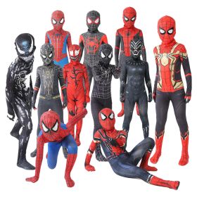 New Miles Morales Far From Home Cosplay Costume Zentai Spiderman Costume Superhero Bodysuit Spandex Suit for Kids Custom Made (Color: 6)