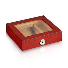 Charuto Cedar Wood Travel Humidor Puro Box Cigar Case W/ Hygrometer Humidifier Cigar Humidor Box For Cigars (Color: Style 3)