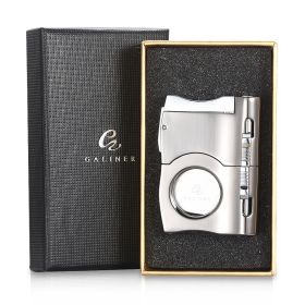 GALINER Cigar Lighter Cutter Set With With Punch Knife Professional Cigar Accessories Torch Puro Lighter Charuto Scissors (Color: Only Cutter)