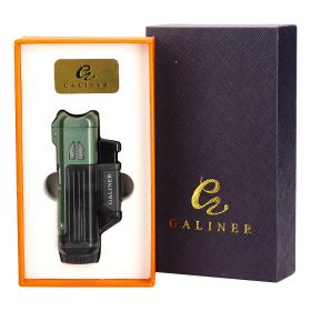 GALINER Butane Torch Lighters Cigar Smoking Tool 1 Jet Blue Flame With Needles Cigar Punch Lighter For Tabacco (Color: army green)