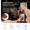 Cigar Lighter, Multifunctional Torch Butane Lighter Built-in Cigar Holder Cigar Draw Enhancer Cigar Punch Cigar Gift for Men