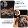 Cigar Lighter, Multifunctional Torch Butane Lighter Built-in Cigar Holder Cigar Draw Enhancer Cigar Punch Cigar Gift for Men