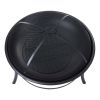 Round Iron Outdoor Wood Burning Fire Pit, Black